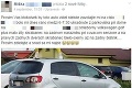 Miške ukradli jej milované auto: Napísala status na Facebooku, strápnila celú políciu!