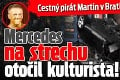 Cestný pirát Martin v Bratislave: Mercedes na strechu otočil kulturista!