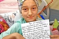 Rakovinou sužované dievčatko sa dočkalo prekvapení: Prezidentka odpísala ťažko chorej Saške!