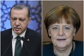 Turecký prezident útočí už aj na Merkelovú: Obvinenie z 