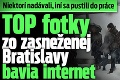 Niektorí nadávali, iní sa pustili do práce: TOP fotky zo zasneženej Bratislavy bavia internet