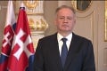 Mimoriadne vystúpenie Kisku: Prezident prosí Slovákov, aby išli voliť