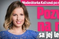 Moderátorka Kalisová po rozchode s Pašekom: Pozvania na rande sa jej len tak sypú