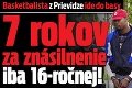 Basketbalista z Prievidze ide do basy: 7 rokov za znásilnenie iba 16-ročnej!