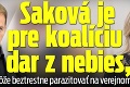 Matovič: Saková je pre koalíciu dar z nebies, ďalej môže beztrestne parazitovať na verejnom majetku