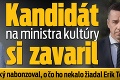 Kandidát na ministra kultúry si zavaril: Herec Majeský nabonzoval, o čo ho nekalo žiadal Erik Tomáš!