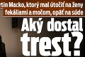 Bratislavčan Martin Macko, ktorý mal útočiť na ženy fekáliami a močom, opäť na súde: Aký dostal trest?