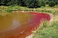 Odborníci len krútia hlavami: Voda v jazierku pri Kremnici záhadne sčervenela!