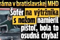 Večerná dráma v bratislavskej MHD: Šofér na výtržníka s nožom namieril pištoľ, bola to osudná chyba!