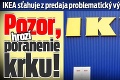 IKEA sťahuje z predaja problematický výrobok: Pozor, hrozí poranenie krku!