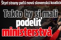Štyri strany pečú novú slovenskú koalíciu: Takto by si mali podeliť ministerstvá!
