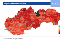 Nová covidová mapa na Slovensku: V čiernej farbe sú už len dva okresy