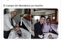 Škandál v Argentíne! Muž sa vyfotil s mŕtvym Maradonom († 60), chytal ho za čelo!