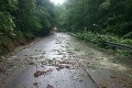 Extrémna búrka pri Revúcej: Obrovský úhrn zrážok, neprejazdné cesty a odtrhnutý asfalt! FOTO skazy