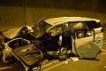Čelná zrážka v tuneli Branisko: Pri nehode sa zranili 2 ľudia, zasahoval aj vrtuľník