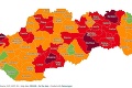 COVID mapa Slovenska sa opäť prefarbí: Jeden okres bude v bordovej farbe už od piatka
