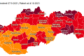 Slovensko sa prefarbilo, platia prísnejšie podmienky: Od pondelka je 13 okresov v bordovej farbe
