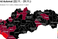 Nová mapa okresov: Slovensko sa zahaľuje do čiernej! V červenej fáze zostala už len Bratislava a Dunajská Streda