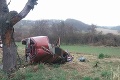 Strašná dopravná nehoda v Kálnici: Náraz do stromu auto totálne zdemoloval, záchranári boli bezmocní