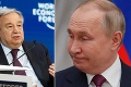 Treba konať: Šéf OSN Guterres vycestuje do Moskvy na osobné stretnutie s Putinom