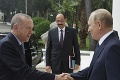 Putin sa v Soči stretol s Erdoganom: Ruský prezident slovami vďaky a nádeje nešetril