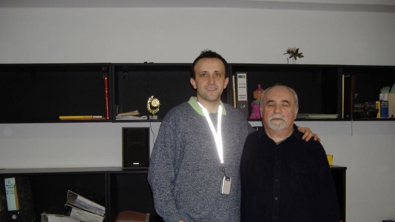 2003: Ondrej má rozhlasovú pamiatku aj s vtedajším šéfom redakcie Hudobné pozdravy, nebohým Andrejom Lukáčom.
