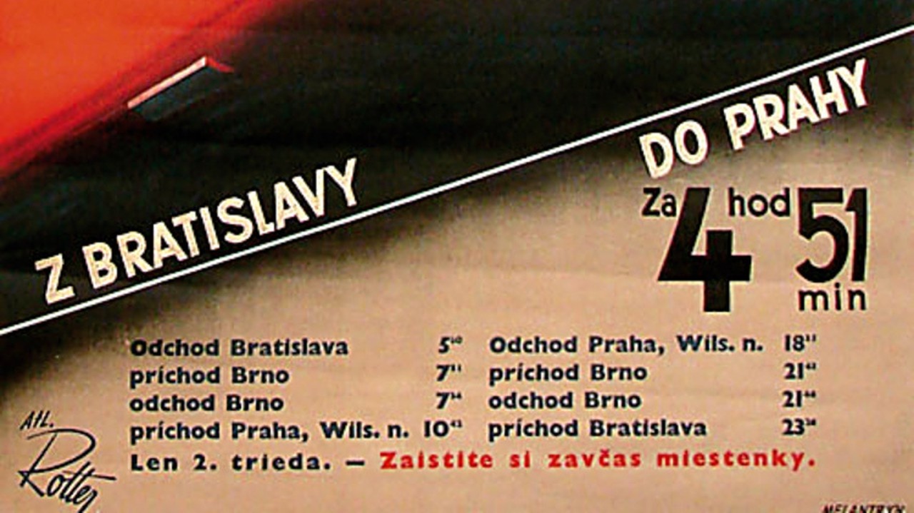 Unikát: Trasu z Bratislavy do Prahy vlak zvládol v roku 1936 za 4 hod. 51 min., o rok neskôr už iba za 4 hod. 21 min.