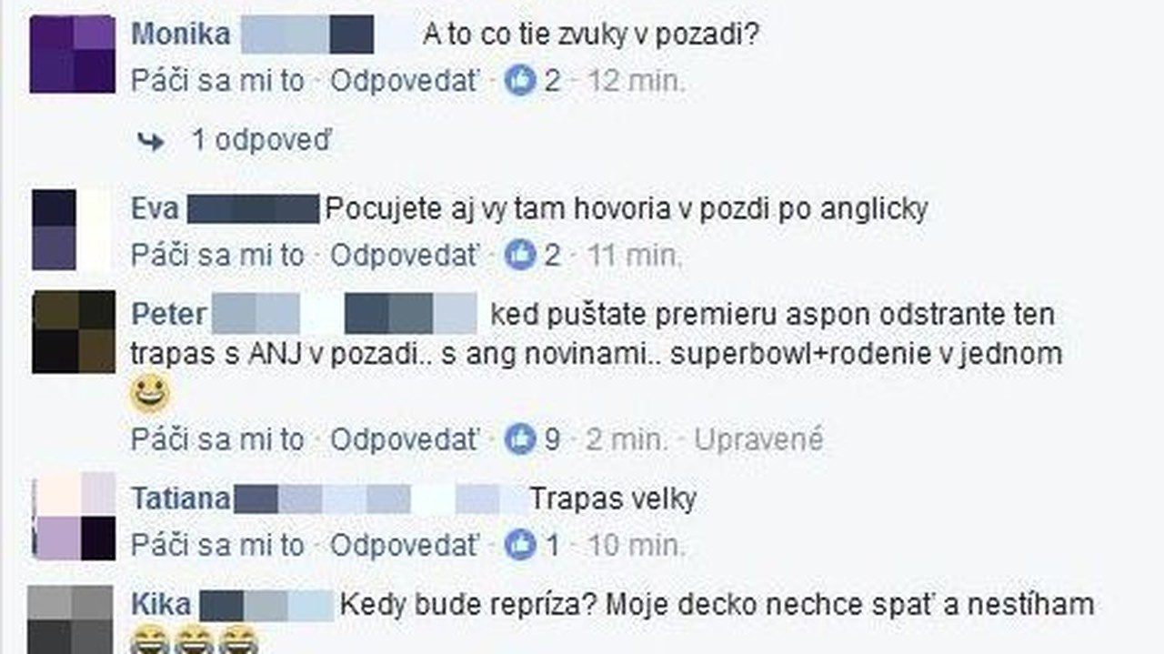 Reakcie divákov na zvláštne zvuky v relácii Baby Boom.