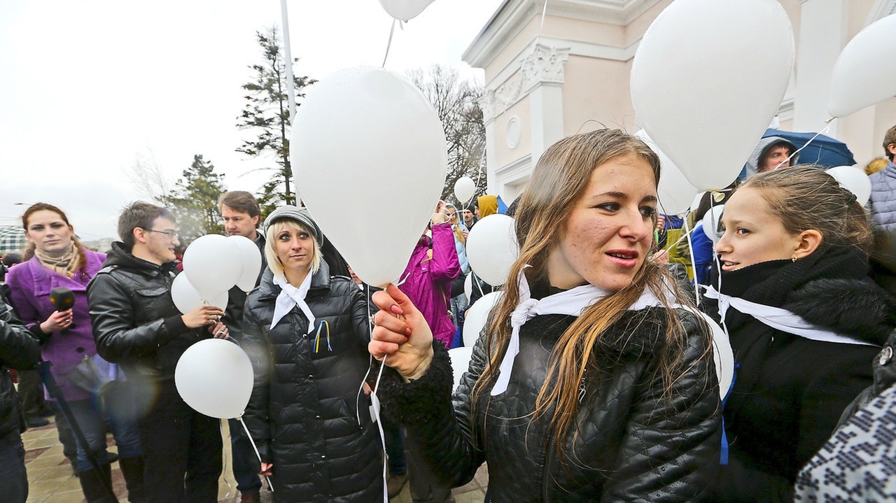 Protest v Sevastopole: Proukrajinskí demonštranti nechcú pričlenenie k Moskve.