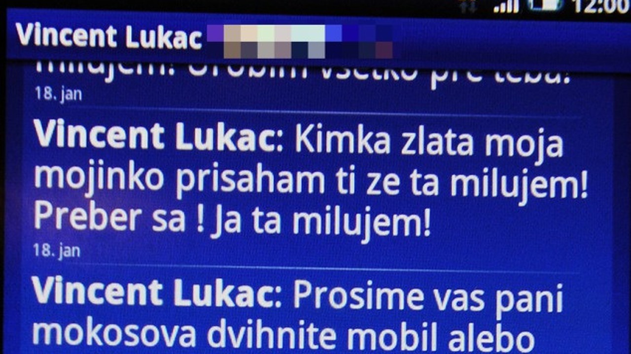 Tieto esemesky dostala od politika Lukáča jeho exmilenka.