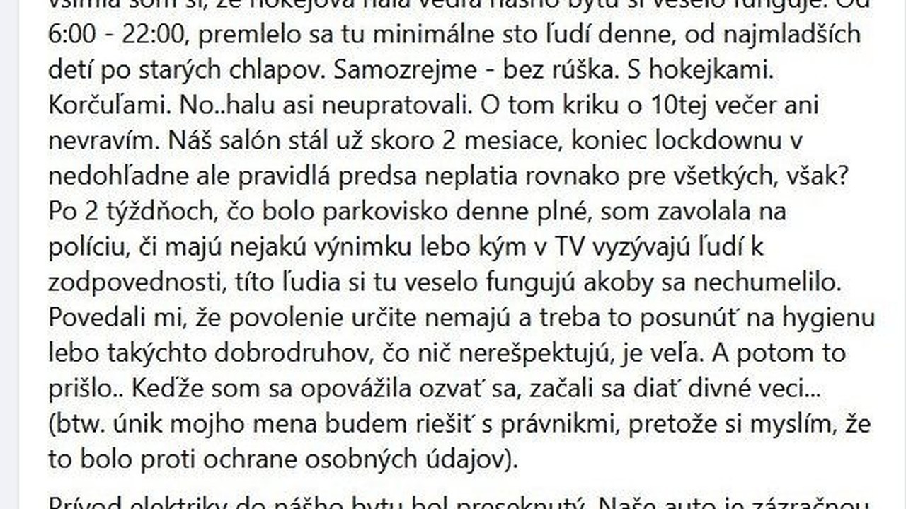 Speváčka opísala peklo na Facebooku.