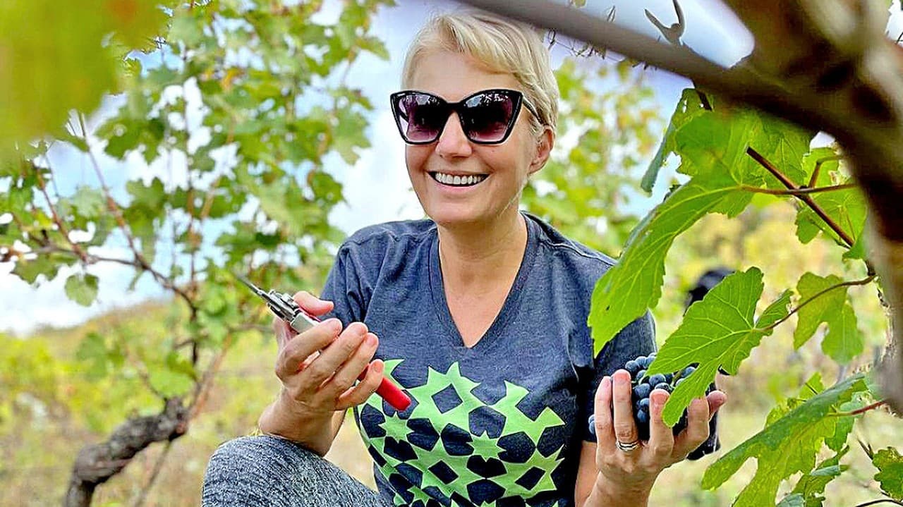 Aneta strávila príjemný čas na vinobraní.