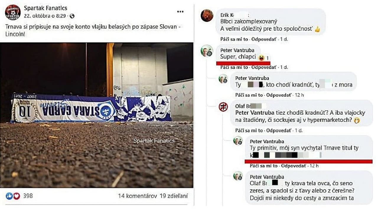 Fanúšikovia Spartaka sa chválili úlovkom.