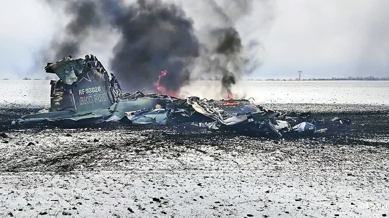 Zostrelený ruský Su-25.