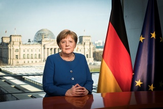 Nemecká kancelárka Angela Merkelová počas príhovoru k občanom