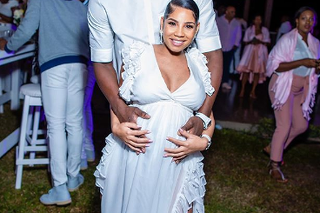 Usain Bol s tehotnou partnerkou.