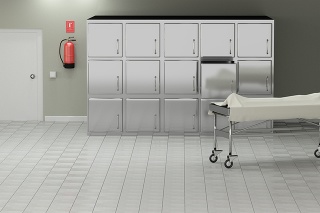 3d rendering of a macabre autopsy room