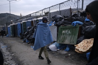 Utečenecký tábor na ostrove Lesbos.