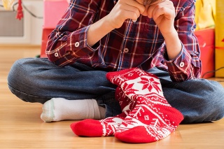 Christmas stocking - boy dissatisfied with christmas present