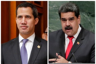 Opozičný líder Juan Guaidó a venezuelský prezident Nicolás Maduro