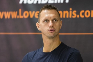 Slovenský tenista Filip Polášek počas tlačovej konferencie.