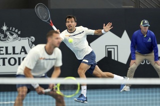 Slovenský tenista Ivan Polášek a Chorvát Ivan Dodig počas finálového zápasu na turnaji v Adelaide