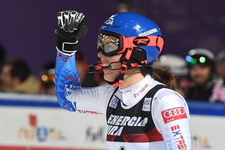 Na snímke slovenská lyžiarka Petra Vlhová po druhom kole Svetového pohára v slalome žien v sobotu 4. januára 2020 v Záhrebe v Chorvátsku.