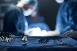 Shot of a tray of surgical equipment in an operating theatre