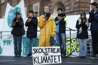 Greta Thunberg na protestoch v Turíne