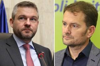Igor Matovič (vľavo) obviňuje Petra Pellegriniho z kupovania hlasov.