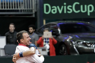 Davis Cup. Dominik Hrbatý a Martin Kližan. 