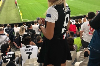 Francesca Tajé na zápase Juventusu. 