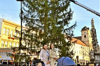 2019: Košičanky (zľava) Noemi (29) so synčekom Riškom (1,5) a Barbara (29) so synom Jakubkom (1) sa tešia zo stromčeka.