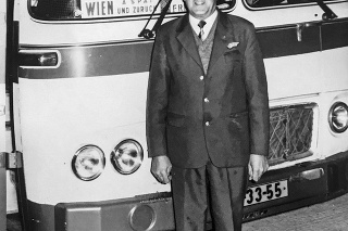 Autobus, na ktorom J. Chrenko jazdil do Viedne.
